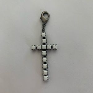 Sabika White Cross Charm